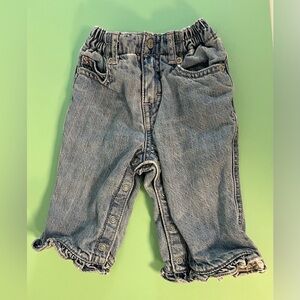 Children’s Place Light Blue Jeans with Elastic Waist, Baby Girl Size 6-9 months